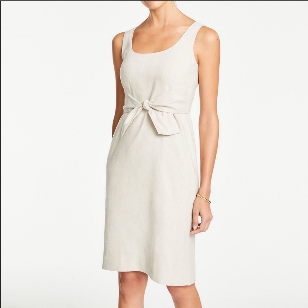 Ann Taylor Linen Tie Front Dress NWT Size 18